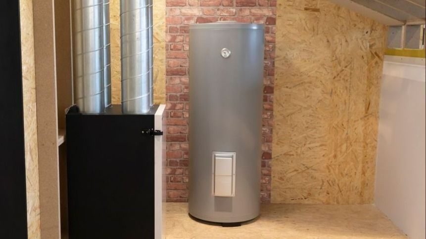 Water heater in a home basement